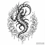 Scorpion poised to strike, its stinger drippi… — эскиз тату (№1750610222_0, 22.06.2025 16:37) — Tatufoto.com