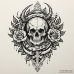 Bone horn calling lost souls, tattoo line art… — эскиз тату (№1750610325_1, 22.06.2025 16:38) — Tatufoto.com