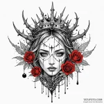 Black thorns consuming crown, artistic tattoo… — эскиз тату (№1750610421_0, 22.06.2025 16:40) — Tatufoto.com