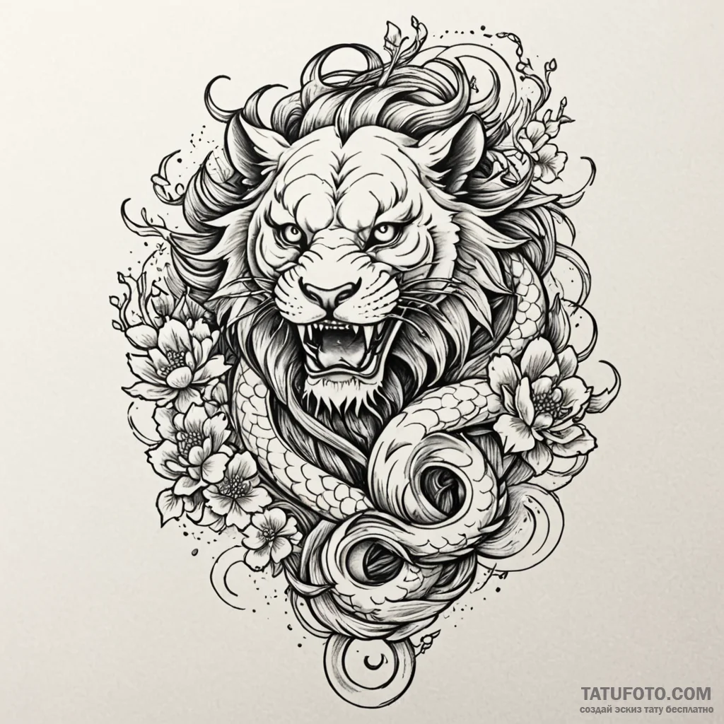 Lion gaze piercing shadows, concept art for t... - эскиз тату (№1750610700_0, 22.06.2025 16:45) — Tatufoto.com