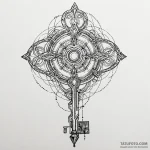 Filigree key made from recycled, compressed m… — эскиз тату (№1750611087_1, 22.06.2025 16:51) — Tatufoto.com