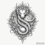 Ivory serpent crowned with starlight, tattoo… — эскиз тату (№1750611875_0, 22.06.2025 17:04) — Tatufoto.com