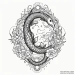 Koi serpent beneath celestial rift, tattoo sk… — эскиз тату (№1750613023_1, 22.06.2025 17:23) — Tatufoto.com