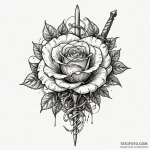 Dagger in skeletal rose, artistic tattoo sket… — эскиз тату (№1750613116_1, 22.06.2025 17:25) — Tatufoto.com