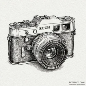 Vintage camera, tattoo sketch design, sketch... - эскиз тату (№1750613557_1, 22.06.2025 17:32) — Tatufoto.com