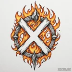 Xenon flame devouring rune, tattoo sketch des… — эскиз тату (№1750613734_1, 22.06.2025 17:35) — Tatufoto.com