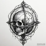 Orb bound in bone cage, ink illustration for… — эскиз тату (№1750613918_0, 22.06.2025 17:38) — Tatufoto.com