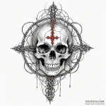 Orb bound in bone cage, ink illustration for… — эскиз тату (№1750613918_1, 22.06.2025 17:38) — Tatufoto.com