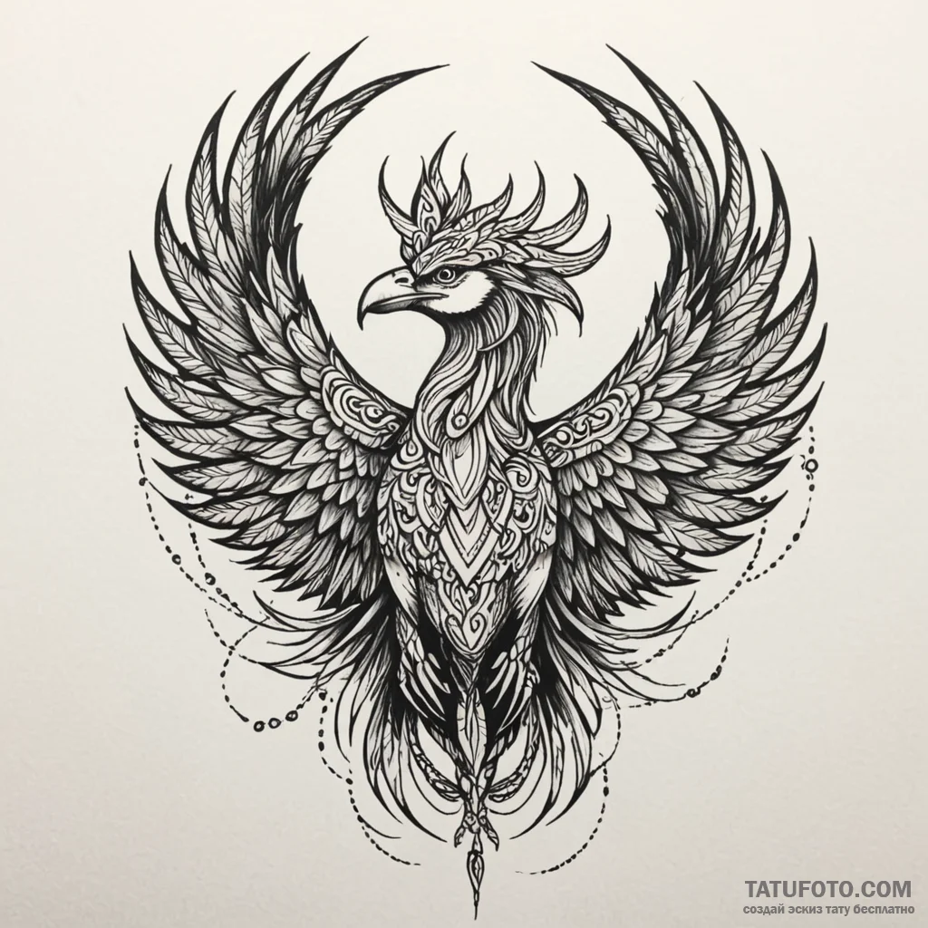 Sirin (mythical bird-woman), tattoo line art,... - эскиз тату (№1750614195_0, 22.06.2025 17:43) — Tatufoto.com