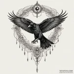 Animated raven with spectral chains, tattoo s… — эскиз тату (№1750614636_1, 22.06.2025 17:50) — Tatufoto.com