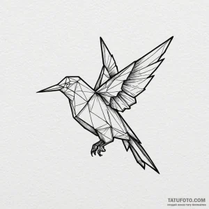 Origami bird made from a page of a technical... - эскиз тату (№1750614733_0, 22.06.2025 17:52) — Tatufoto.com