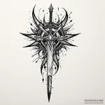Shattered sword being reforged in starlight,… — эскиз тату (№1750615306_0, 22.06.2025 18:01) — Tatufoto.com