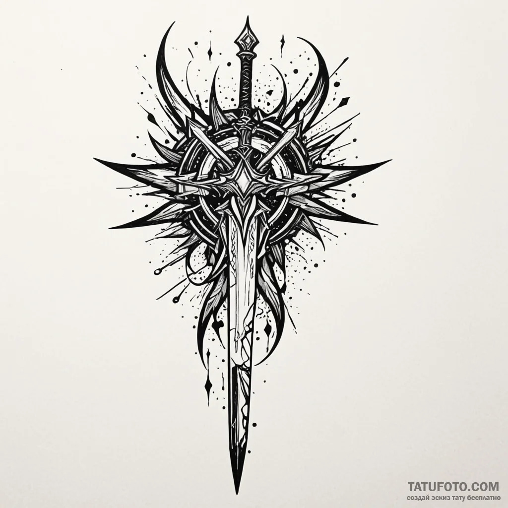 Shattered sword being reforged in starlight,... - эскиз тату (№1750615306_0, 22.06.2025 18:01) — Tatufoto.com