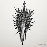 Shattered sword being reforged in starlight,… — эскиз тату (№1750615306_1, 22.06.2025 18:01) — Tatufoto.com