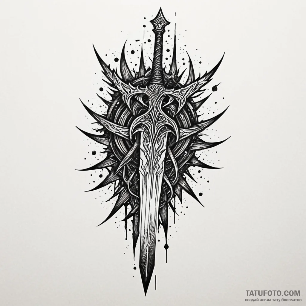 Shattered sword being reforged in starlight,... - эскиз тату (№1750615306_1, 22.06.2025 18:01) — Tatufoto.com