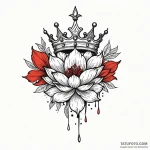 Dark petals falling from crown, tattoo line a… — эскиз тату (№1750615556_1, 22.06.2025 18:05) — Tatufoto.com