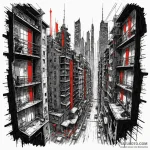 Red-light district of a futuristic city, seen… — эскиз тату (№1750616638_1, 22.06.2025 18:23) — Tatufoto.com