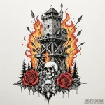 Castle siege tower moving through a field of… — эскиз тату (№1750617452_1, 22.06.2025 18:37) — Tatufoto.com