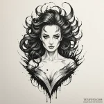 Dark phoenix rising from ruin, tattoo line ar… — эскиз тату (№1750617629_1, 22.06.2025 18:40) — Tatufoto.com