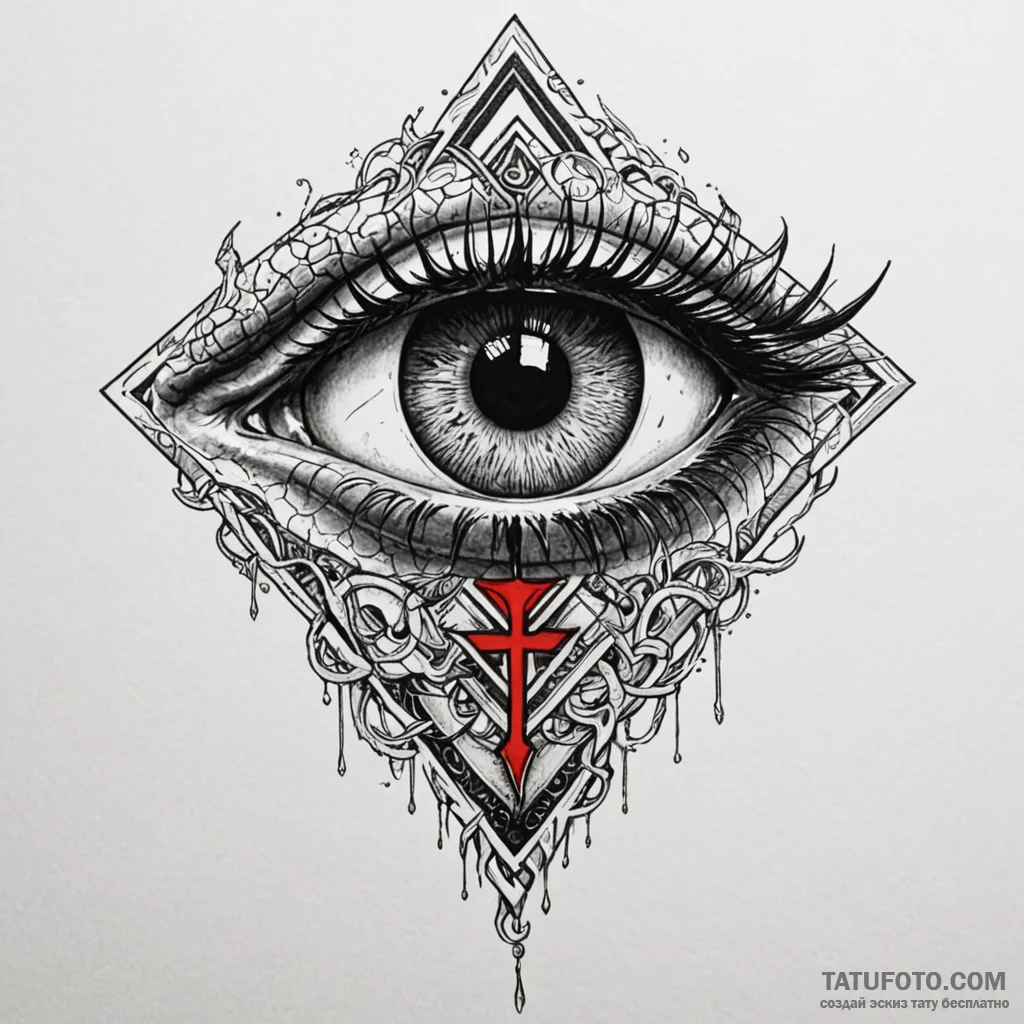 Lizard eye with runic markings, tattoo drawin... - эскиз тату (№1750618248_0, 22.06.2025 18:50) — Tatufoto.com