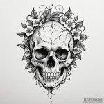 Black ivy twisting around skull, ink illustra… — эскиз тату (№1750618337_0, 22.06.2025 18:52) — Tatufoto.com