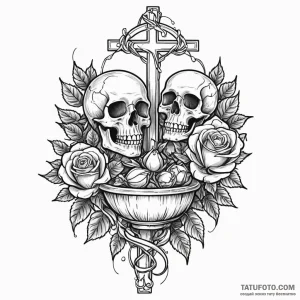 A whimsical bird feeder, nurturing,, tattoo d... - эскиз тату (№1750618511_1, 22.06.2025 18:55) — Tatufoto.com