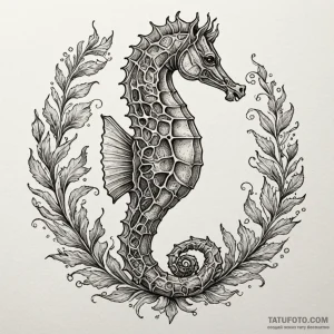 A hippocampus (mythological seahorse), artist... - эскиз тату (№1750620125_0, 22.06.2025 19:22) — Tatufoto.com