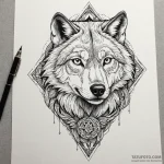 Wolf, alpha of the pack, wise and leading, ta… — эскиз тату (№1750620312_1, 22.06.2025 19:25) — Tatufoto.com