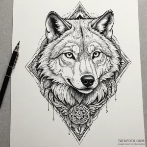 Wolf, alpha of the pack, wise and leading, ta... - эскиз тату (№1750620312_1, 22.06.2025 19:25) — Tatufoto.com