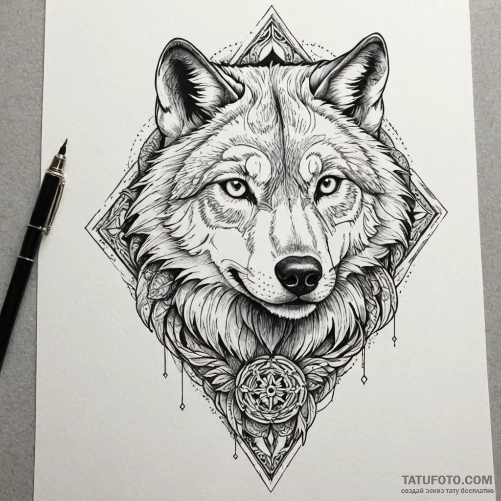 Wolf, alpha of the pack, wise and leading, ta... - эскиз тату (№1750620312_1, 22.06.2025 19:25) — Tatufoto.com