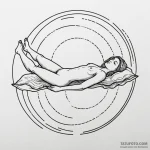 An astral projection of a figure hovering abo… — эскиз тату (№1750621135_0, 22.06.2025 19:38) — Tatufoto.com