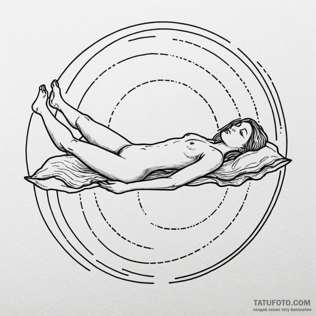 An astral projection of a figure hovering abo... - эскиз тату (№1750621135_0, 22.06.2025 19:38) — Tatufoto.com
