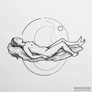An astral projection of a figure hovering abo... - эскиз тату (№1750621135_1, 22.06.2025 19:38) — Tatufoto.com