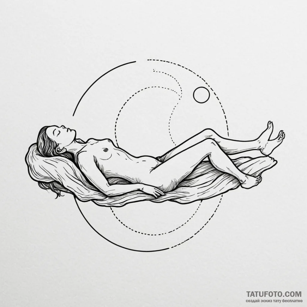An astral projection of a figure hovering abo... - эскиз тату (№1750621135_1, 22.06.2025 19:38) — Tatufoto.com