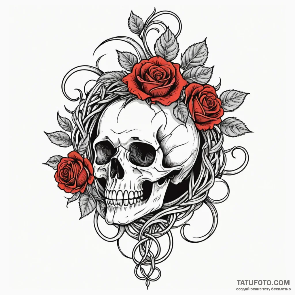 Pumpkin vine strangling relic, ink illustrati... - эскиз тату (№1750621235_1, 22.06.2025 19:40) — Tatufoto.com