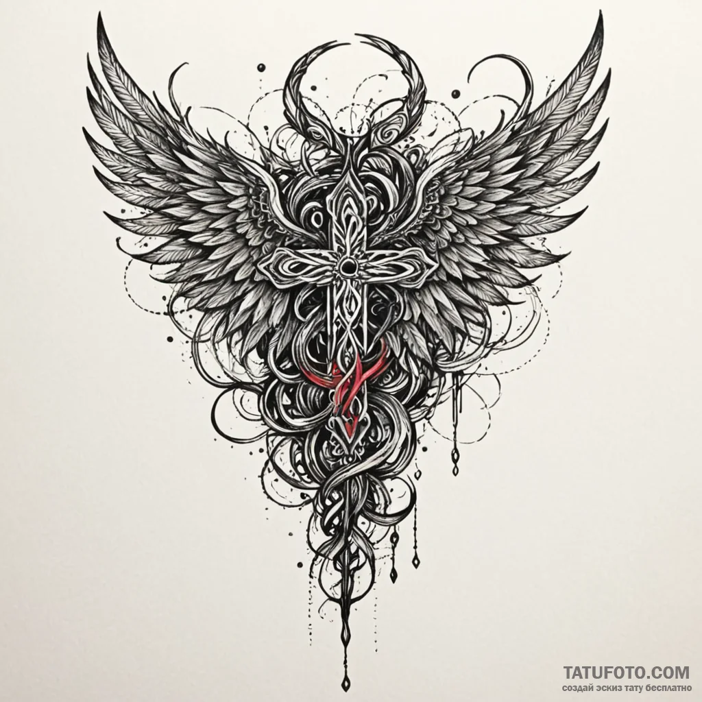Glacial wings devouring starlight, tattoo lin... - эскиз тату (№1750621785_0, 22.06.2025 19:49) — Tatufoto.com
