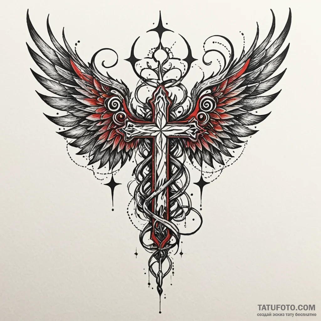 Glacial wings devouring starlight, tattoo lin... - эскиз тату (№1750621785_1, 22.06.2025 19:49) — Tatufoto.com