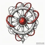 Atomic serpent around nuclear core, artistic… — эскиз тату (№1750621873_1, 22.06.2025 19:51) — Tatufoto.com