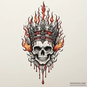 Blood crown dripping flame, tattoo drawing ou... - эскиз тату (№1750621961_1, 22.06.2025 19:52) — Tatufoto.com