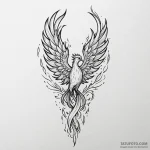 Phoenix feather burning in void, concept art… — эскиз тату (№1750622702_0, 22.06.2025 20:05) — Tatufoto.com