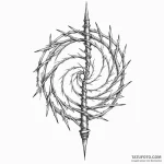 Barbed spiral wrapping blade, ink illustratio… — эскиз тату (№1750622793_1, 22.06.2025 20:06) — Tatufoto.com