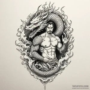 Prometheus, defiant, with fire cupped in his... - эскиз тату (№1750623255_0, 22.06.2025 20:14) — Tatufoto.com
