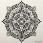 Opal tiles forming ancient sigil, tattoo line… — эскиз тату (№1750623743_0, 22.06.2025 20:22) — Tatufoto.com