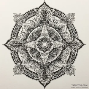 Opal tiles forming ancient sigil, tattoo line... - эскиз тату (№1750623743_0, 22.06.2025 20:22) — Tatufoto.com