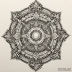 Opal tiles forming ancient sigil, tattoo line… — эскиз тату (№1750623743_1, 22.06.2025 20:22) — Tatufoto.com