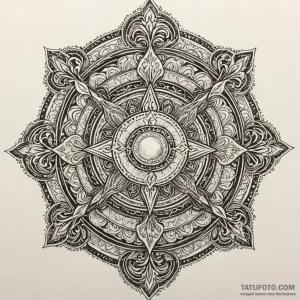 Opal tiles forming ancient sigil, tattoo line... - эскиз тату (№1750623743_1, 22.06.2025 20:22) — Tatufoto.com