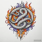 Burning seal with twin serpents, tattoo drawi… — эскиз тату (№1750623860_0, 22.06.2025 20:24) — Tatufoto.com