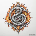 Burning seal with twin serpents, tattoo drawi… — эскиз тату (№1750623861_0, 22.06.2025 20:24) — Tatufoto.com