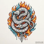 Burning seal with twin serpents, tattoo drawi… — эскиз тату (№1750623861_1, 22.06.2025 20:24) — Tatufoto.com