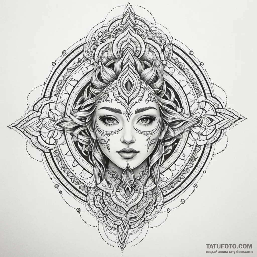 Mask frozen beneath spectral gate, tattoo ske... - эскиз тату (№1750624579_0, 22.06.2025 20:36) — Tatufoto.com